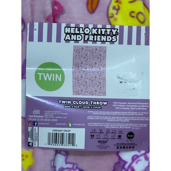 Hello Kitty and Friends by Sanrio Dreamy Drop Twin Cloud Throw 60x90 Inches NWT - Picture 2 of 4